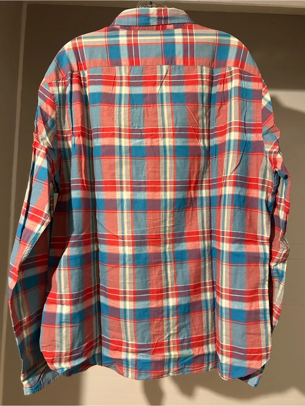 J. Crew Blue and Red Plaid Button-Down Shirt